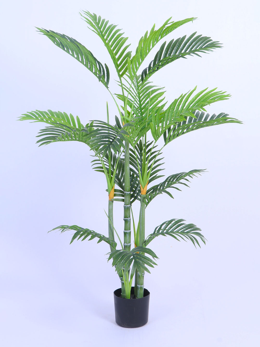 4.3Ft Artificial Golden Areca Palm Plant in Black Pot