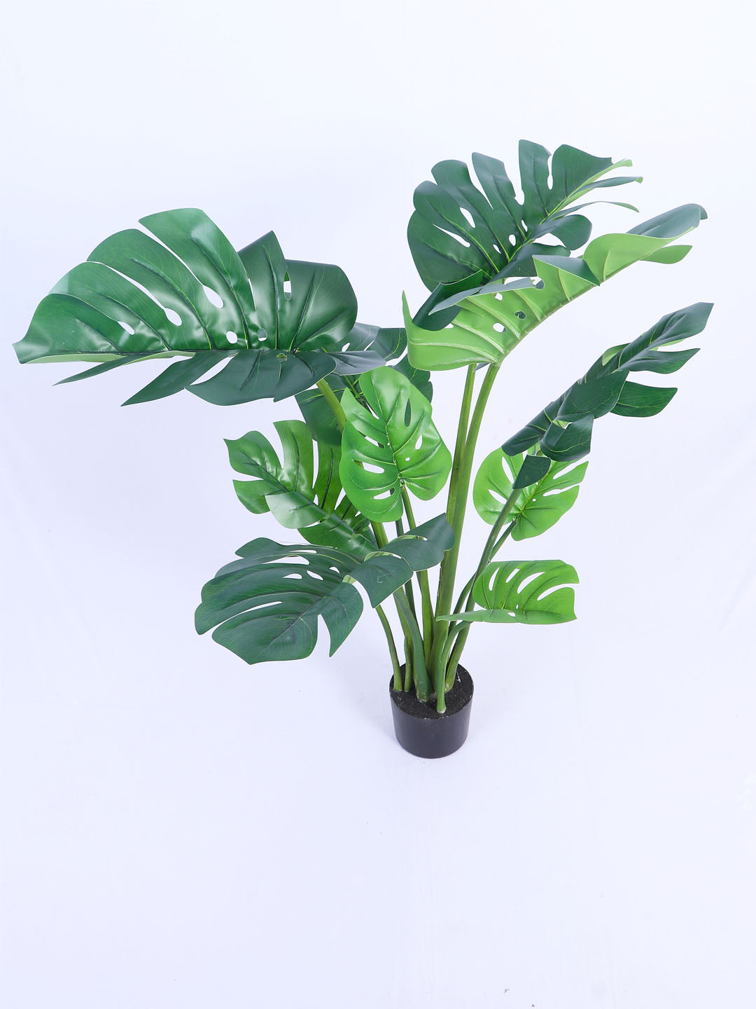 4.3Ft Artificial Monstera Deliciosa Plant in Black Pot