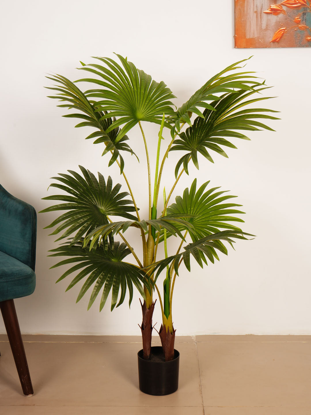 4Ft Artificial Palmetto Palm Tree in Pot