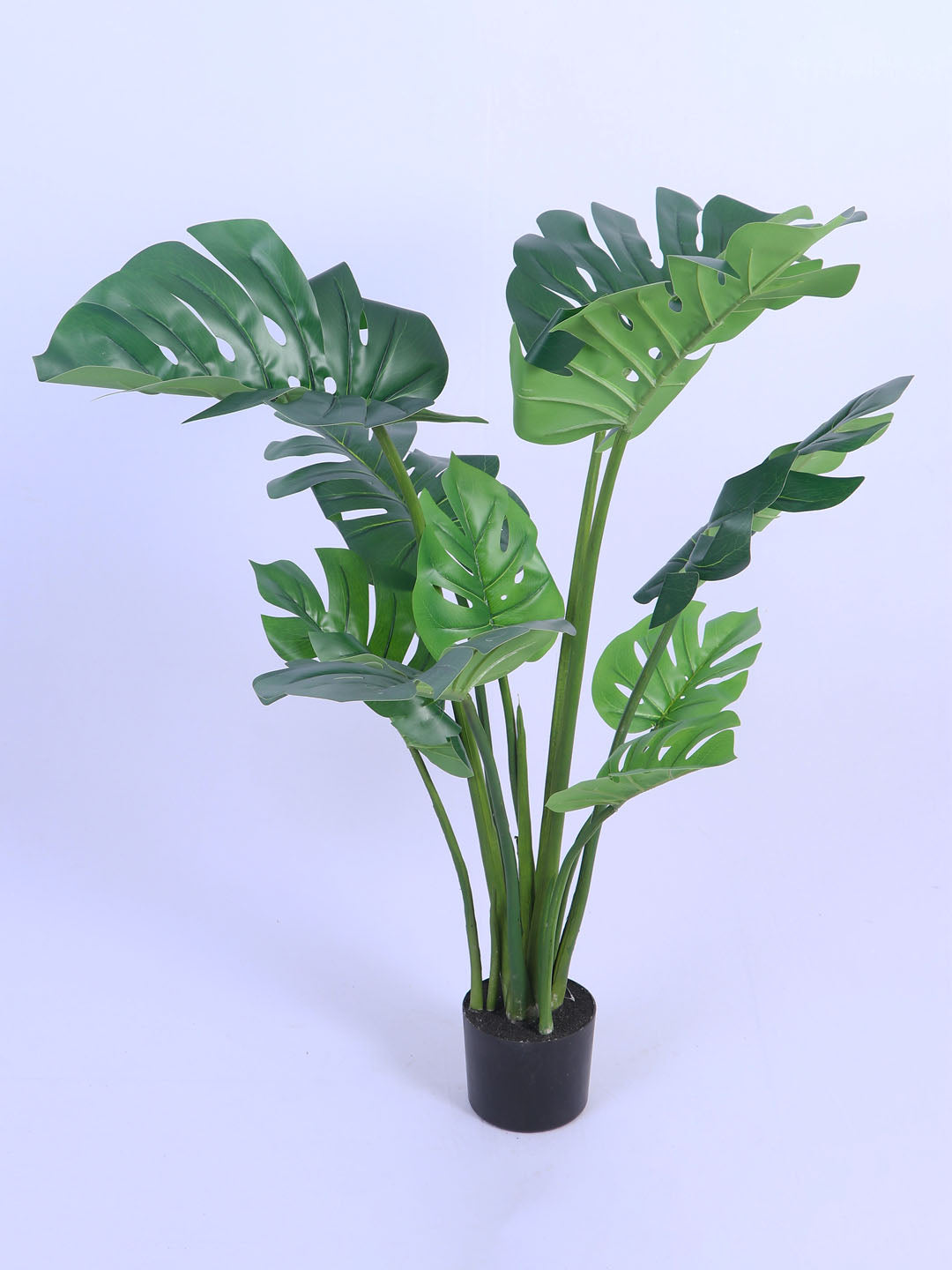 4.3Ft Artificial Monstera Deliciosa Plant in Black Pot
