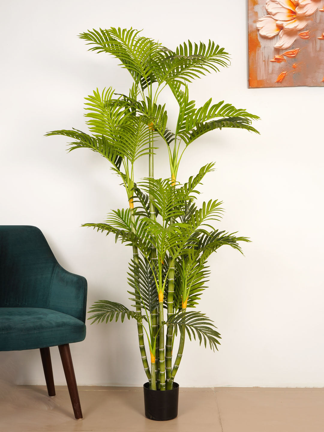 6FT Artificial Golden Areca Palm Tree with Black Pot