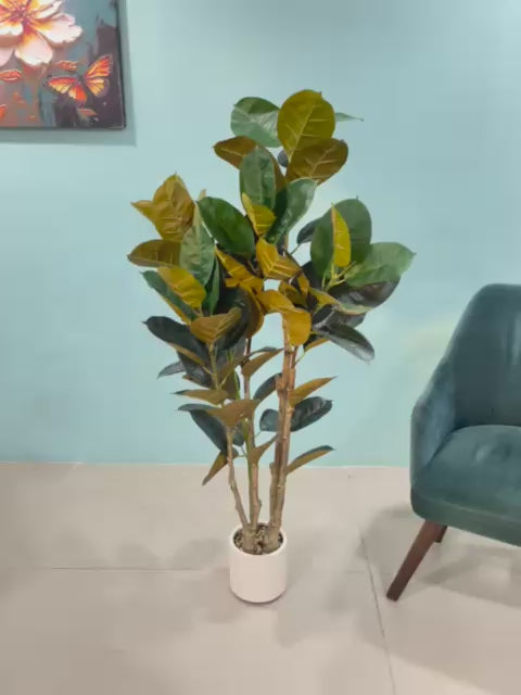 Load video: 5.1Ft Artificial Fiddle Leaf Fig Tree,With Pot