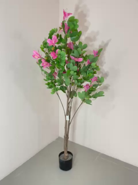 Load video: 5.2Ft Artificial Magnolia Flowers Plant for With Pot