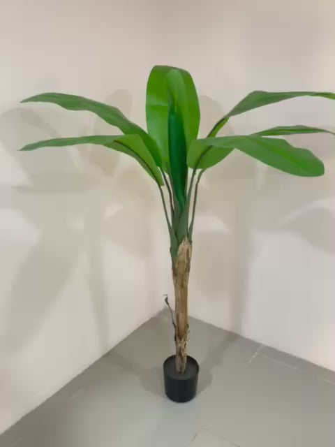 Load video: 5.4Ft Artificial Banana Plant Trees with Pot Big Leaves