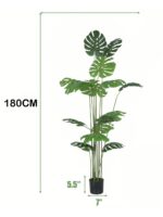 5.Ft Artificial Monstera Plant With Pot - Image 4