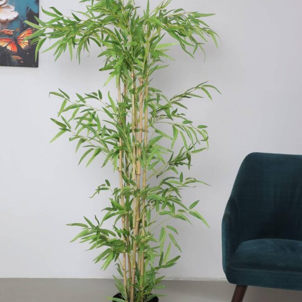 5.5ft Artificial Green Bamboo With Pot