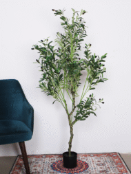 5Ft Artificial Olive Tree Fake Potted Olive Silk Tree with Pot