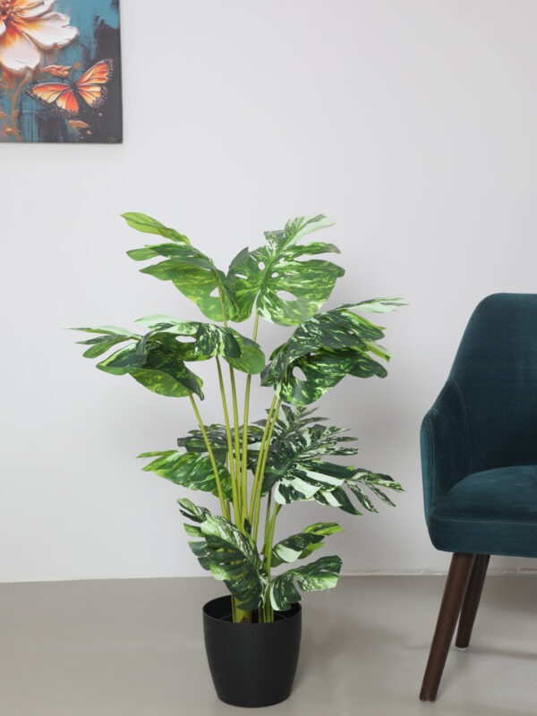 4Ft Artificial Variegated Monstera Plants with Pot