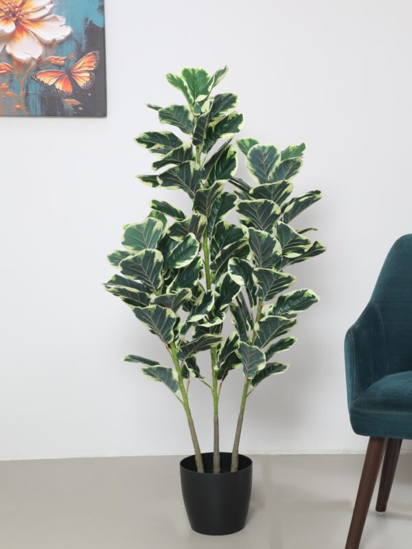 5Ft Artificial Variegated Fiddle Leaf Fig Plants with Pot