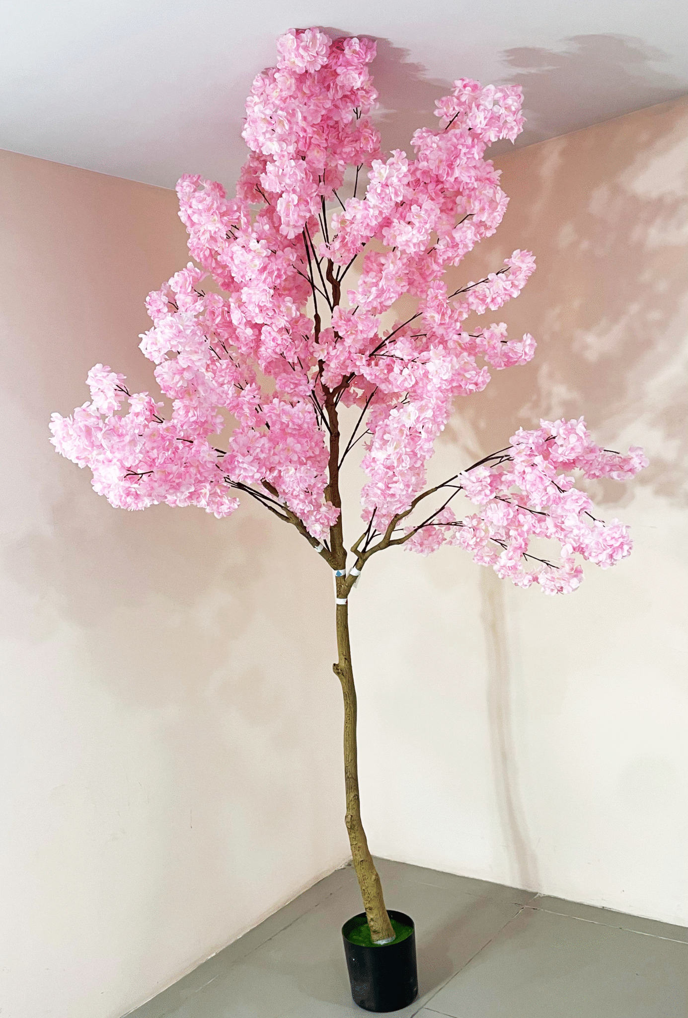 7.8Ft Artificial Blossom Flowers Plant Trees with Pot - Image 2
