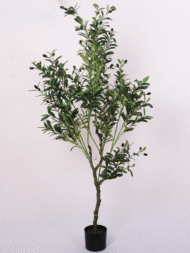 5Ft Artificial Olive Tree Fake Potted Olive Silk Tree with Pot - Image 2