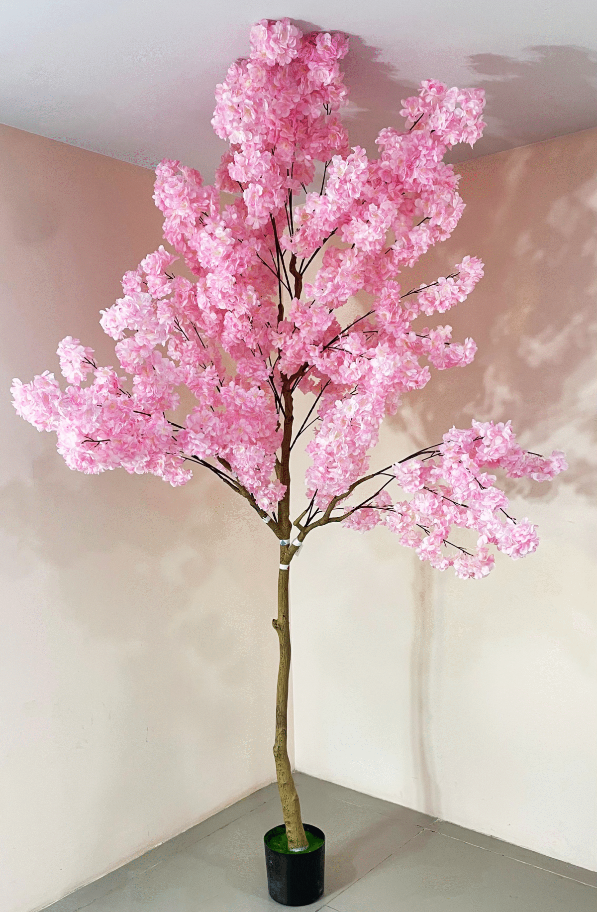 7.8Ft Artificial Blossom Flowers Plant Trees with Pot - Image 1