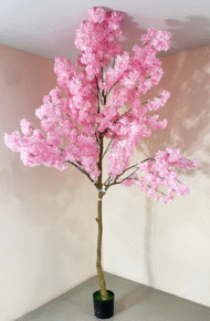 7.8Ft Artificial Blossom Flowers Plant Trees with Pot