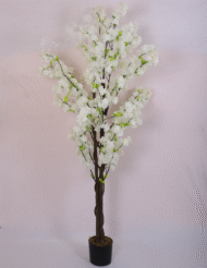 6Ft Artificial Blossom Flowers Plant Trees with Pot - Image 2