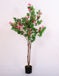 5.2Ft Artificial Magnolia Flowers Plant with Pot - Image 2