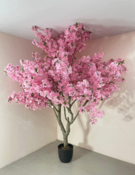 8.2Ft Artificial Blossom Flowers Plant Trees with Pot - Image 2