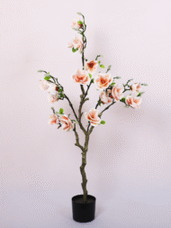 4Ft Artificial Magnolia Flowers Plant with Pot - Image 2