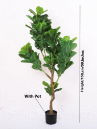 5ft Artificial Fiddle Leaf Fig Tree with Pot - Image 3