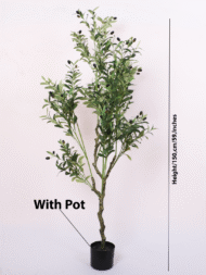 5Ft Artificial Olive Tree Fake Potted Olive Silk Tree with Pot - Image 3