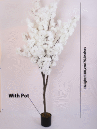 6Ft Artificial Blossom Flowers Plant Trees with Pot - Image 3