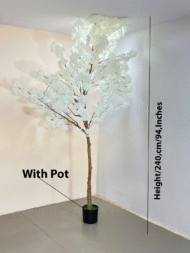 7.8Ft Artificial Blossom Flowers Plant Trees with Pot - Image 3