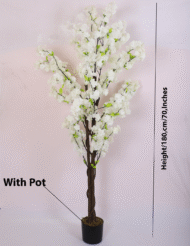 6Ft Artificial Blossom Flowers Plant Trees with Pot - Image 3
