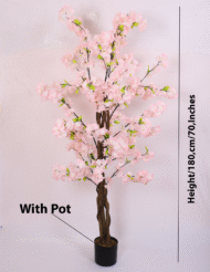 6Ft Artificial Blossom Flowers Plant Trees with Pot - Image 3