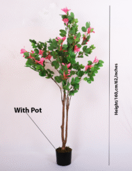 5.2Ft Artificial Magnolia Flowers Plant with Pot - Image 3
