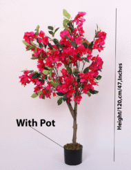 4Ft Artificial Bougainvillea Tree, Faux Silk Flower with Pot - Image 3