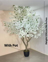 8.2Ft Artificial Blossom Flowers Plant Trees with Pot - Image 3