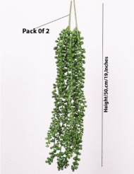 1.6Ft Artificial Hanging String of Pearls Creeper Plants Of 2 - Image 3