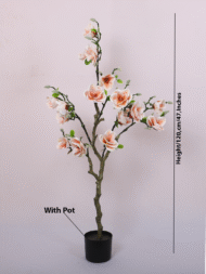 4Ft Artificial Magnolia Flowers Plant with Pot - Image 3