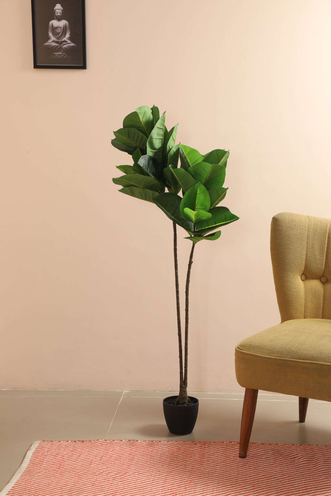 4Ft Artificial Rubber Plants with Pot - Image 5