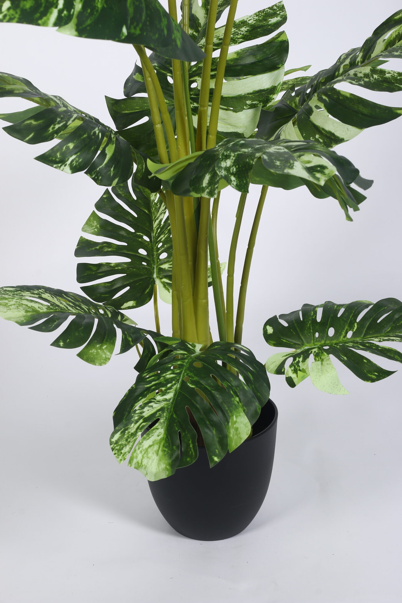 4Ft Artificial Variegated Monstera Plants with Pot - Image 5