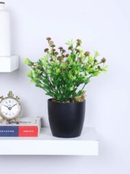 1.1Ft Artificial Anthurium Flower Plant With Black Pot