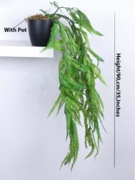 2.9Ft Artificial Green Copper Grass Plants With Pot - Image 3