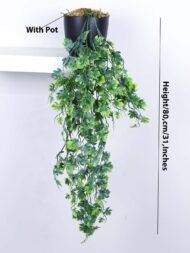 2.6Ft Artificial Hanging Plants With Pot - Image 3