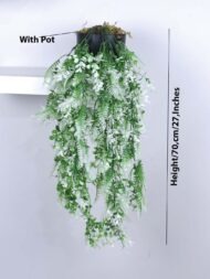 2.2Ft Artificial Plants String of Pearls Plant in Black Pots - Image 3