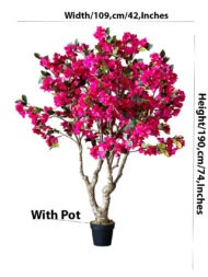 6.2Ft Artificial Bougainvillea Blossom Tree With Pot - Image 3